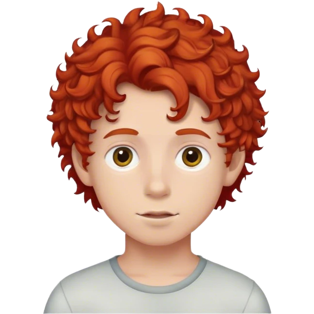 ragazzo con capelli rossi ricci emoji
