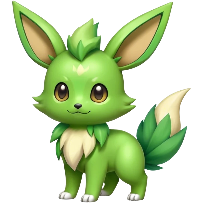 Shiny-Eeveelution-Cute-Fakemon-Grass-Pokémon-fusion full body emoji