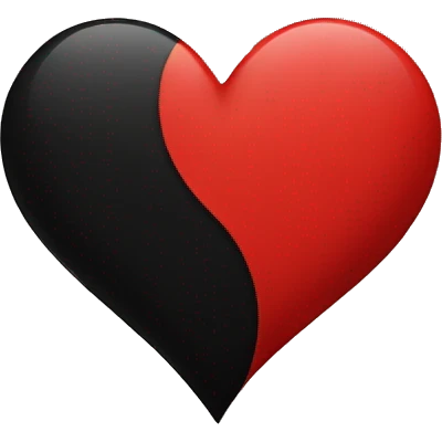 Half black and red heart emoji