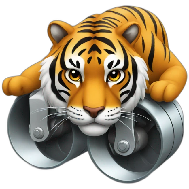 tiger on roller emoji