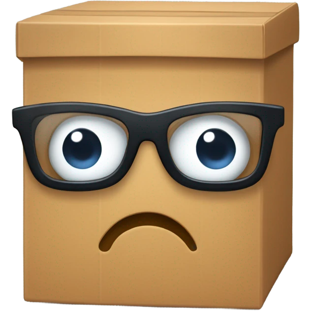 caja inteligente con lentes arriba de un corazon gigante emoji