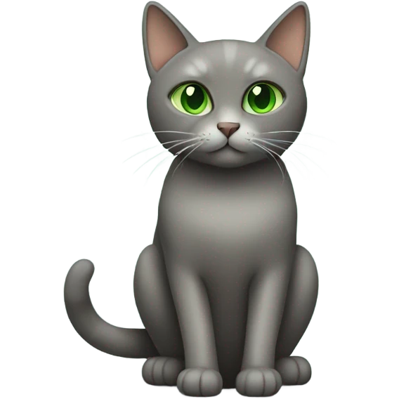 Grey cat Green Eyes with Brown cat  emoji