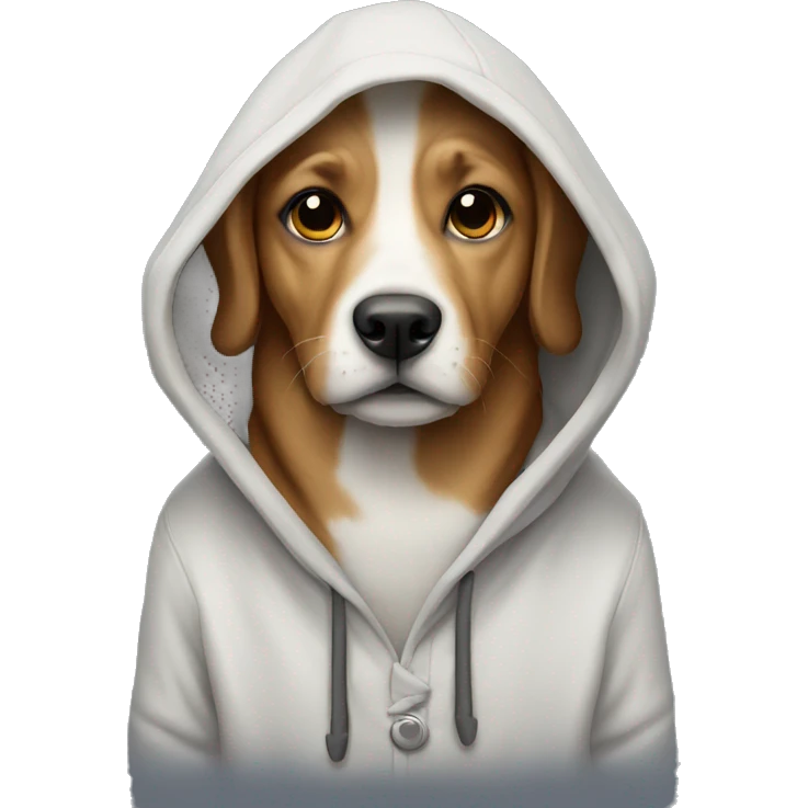 Dog wearing a hodie emoji