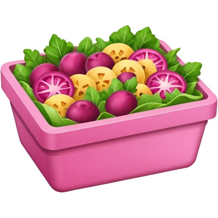 pink salad box contain emoji