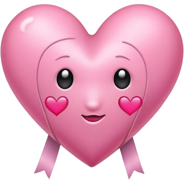 Corazón rosa con un lazo emoji