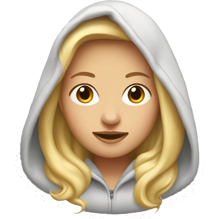 blonde woman wearing hoody emoji
