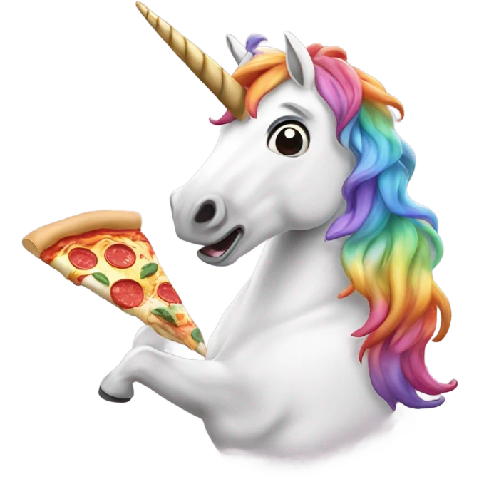 Unicorn eating pizza  emoji