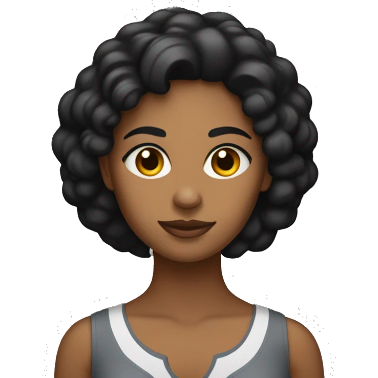 mujer morena pelo negro emoji