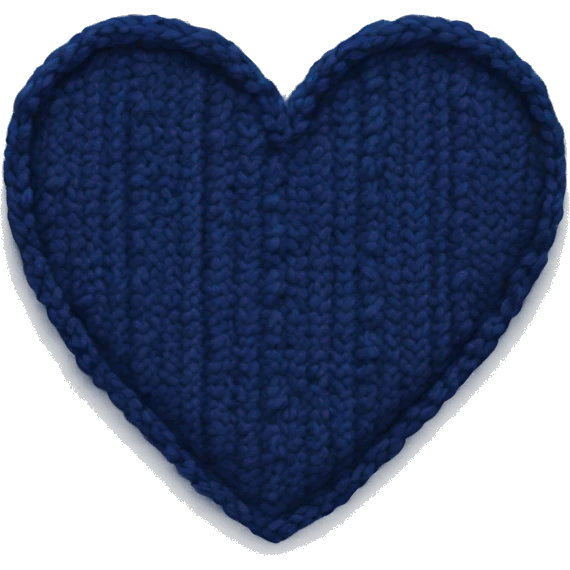 Navy blue knitted heart  emoji