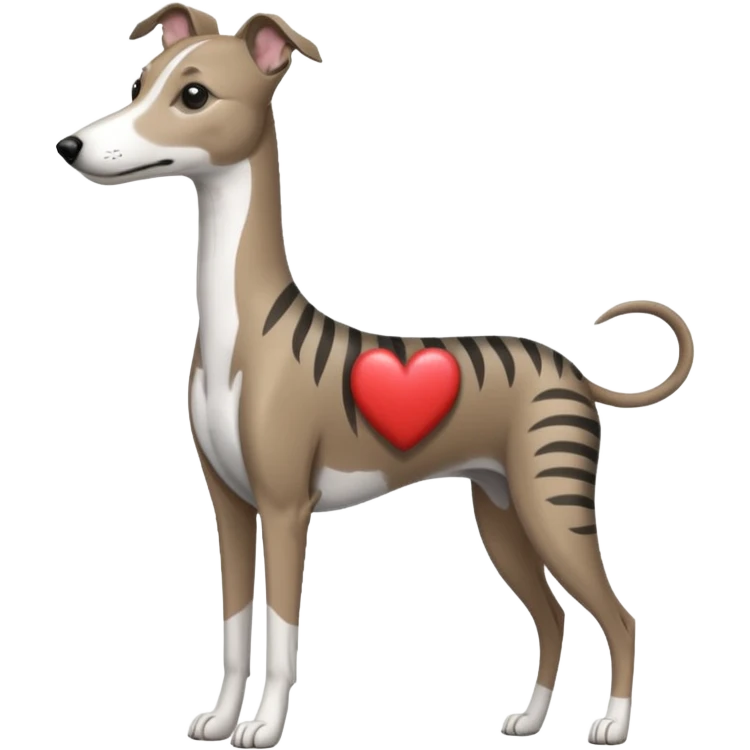 brindle stripes grey whippet heart emoji