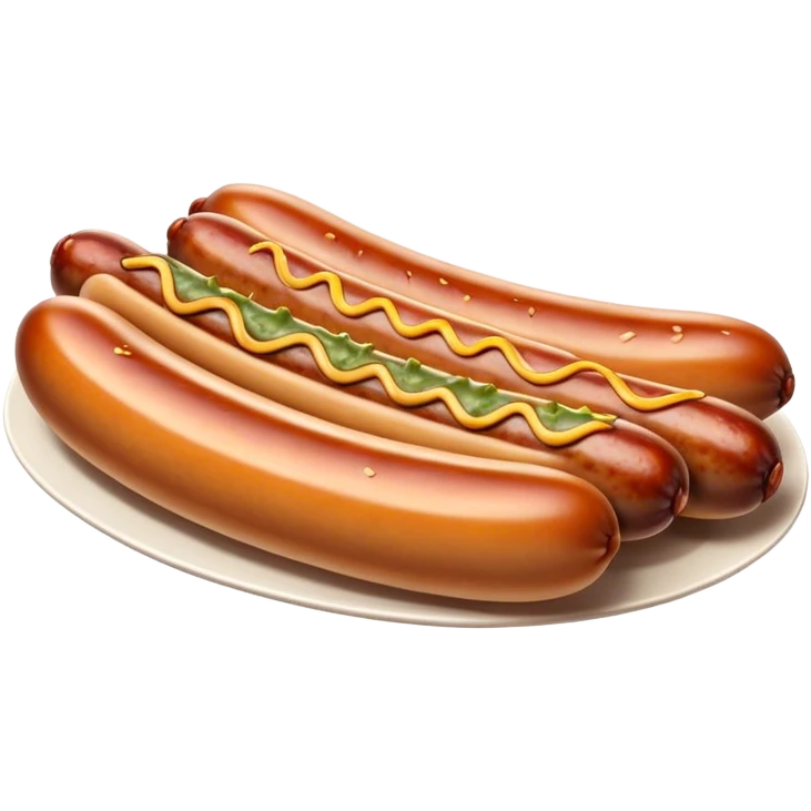 Cinematic Realistic Bratwurst Dish Emoji, showcasing a succulent, grilled sausage with a crispy exterior rendered with lifelike detail and warm, dynamic lighting. emoji
