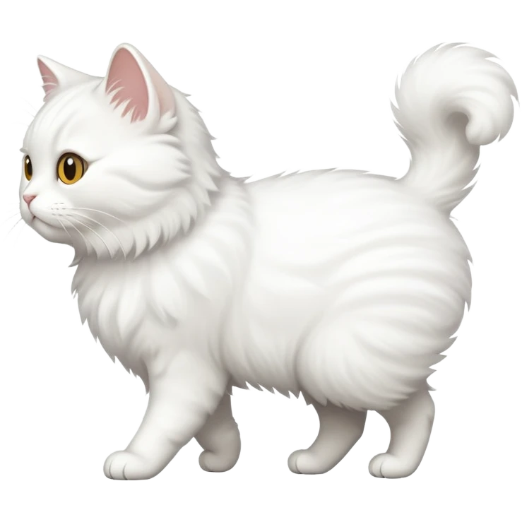 White cat walking side view emoji