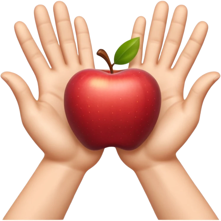 A 3D emoji in iOS emoji aesthetic style showing two cartoon hands held apart, palms facing inward, as if indicating something large or wide. Soft realistic skin tone, expressive and cheerful pose, clean white background, glossy Apple-style rendering. emoji