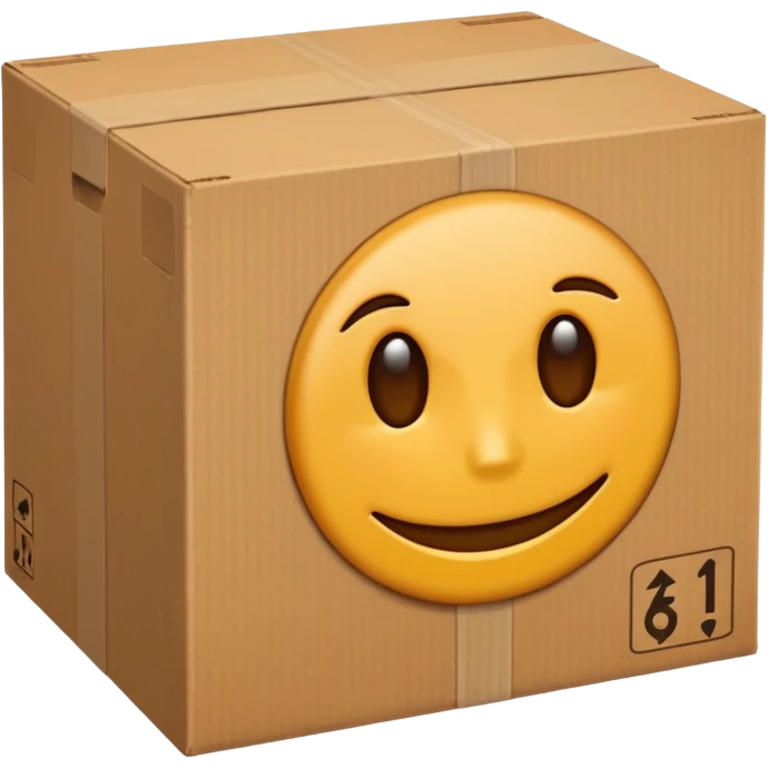 emoji de un simbolo de prohibido y que esté sobre una caja de cartón de envío emoji