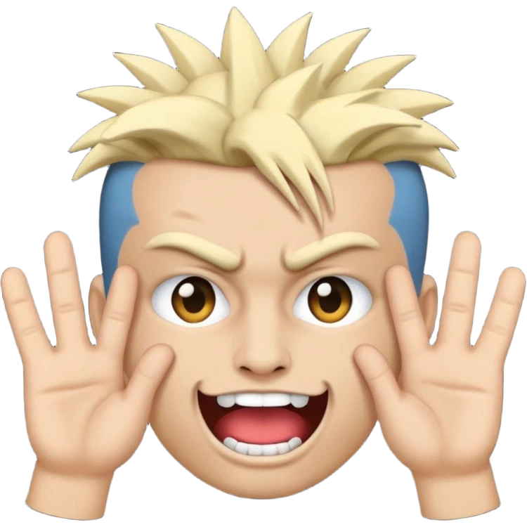 punk emoji, hardcore rock face emoji with hands emoji