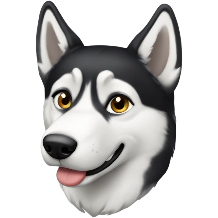Quero um emoji de um husky preto com branco emoji