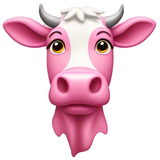 Pink cow emoji