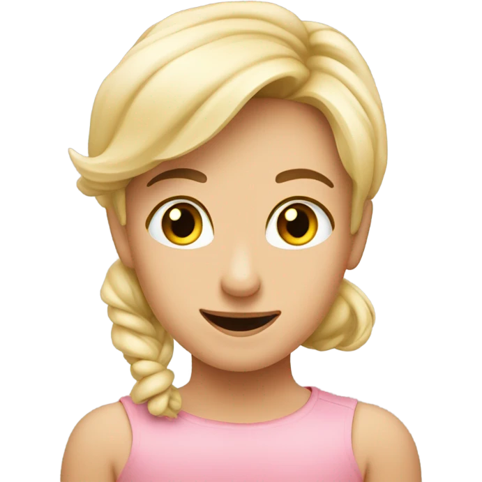 chica coquette rubia con rosa emoji