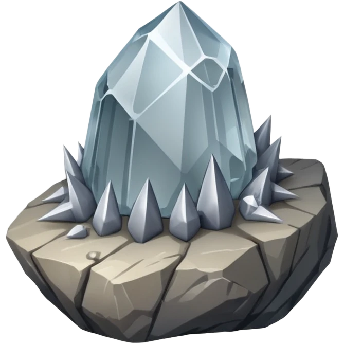 quartz rock mineral with spikes emoji