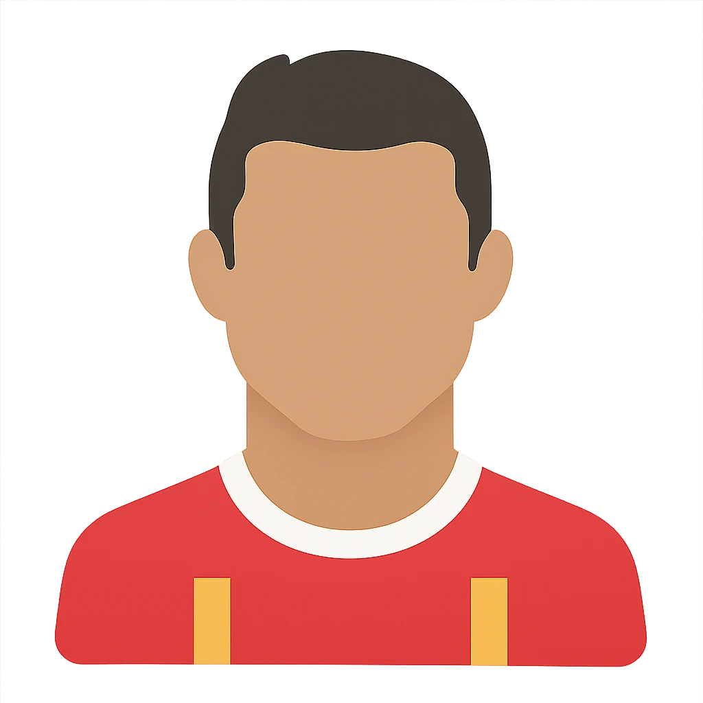Cristiano Ronaldo as a flat color icon, simplified face and jersey emoji