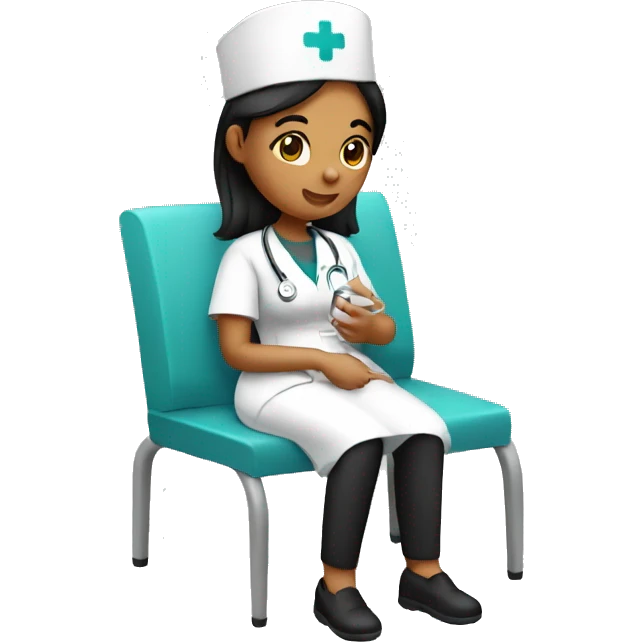 Nurse siting with injection in hand emoji