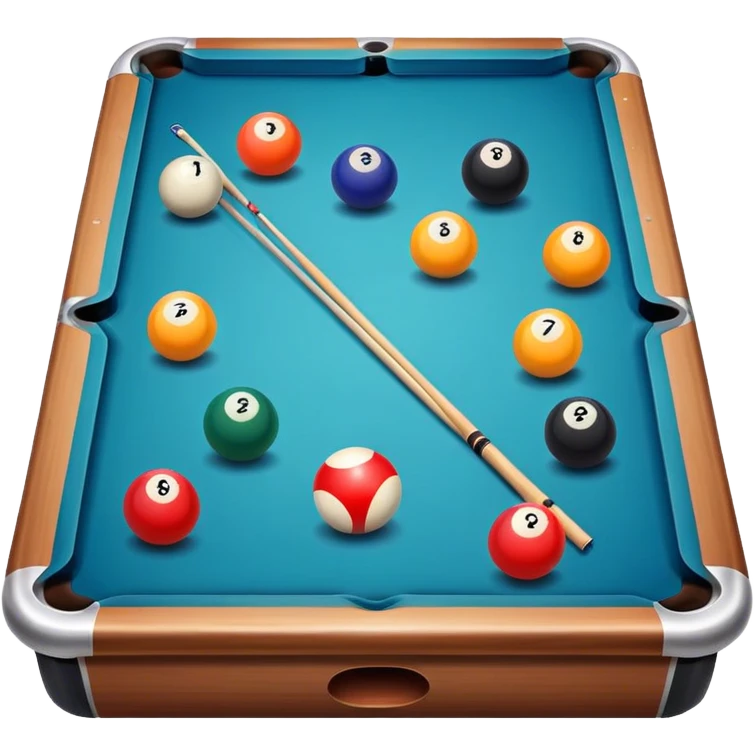 Pool game with balls and cues emoji