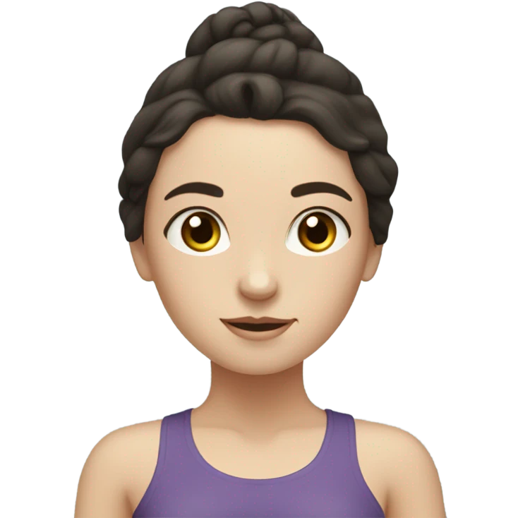 Dark haired white girl doing yoga  emoji