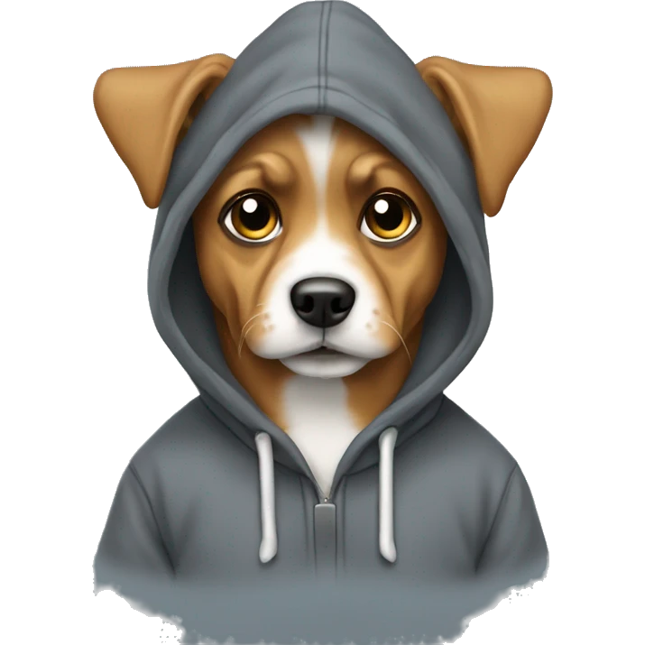 Dog yorkshier with hoodie emoji