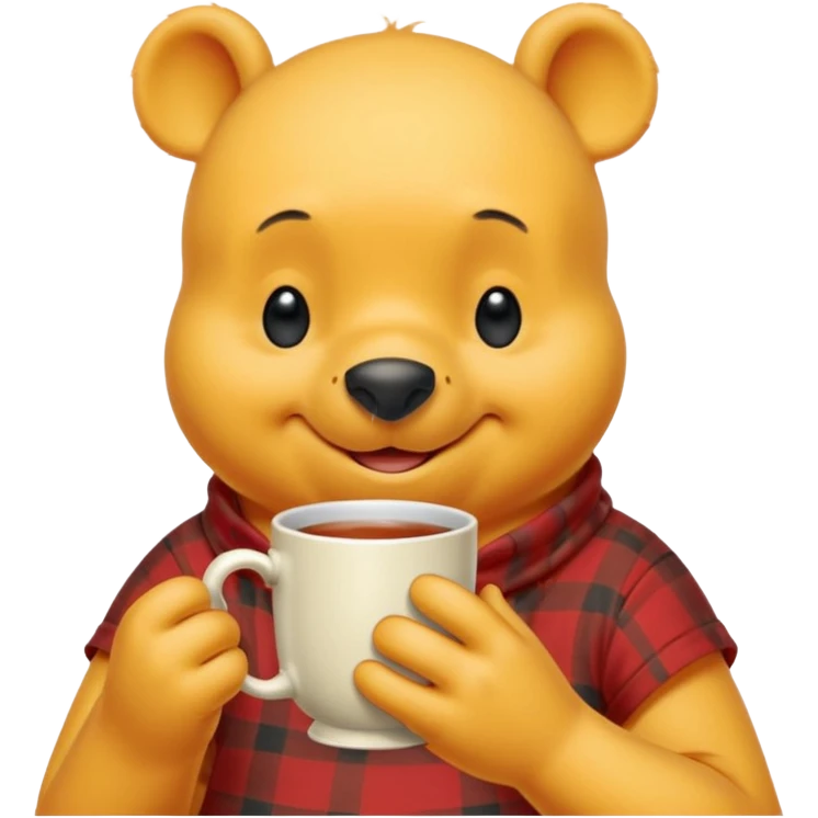 Winnie the Pooh drinking tea emoji