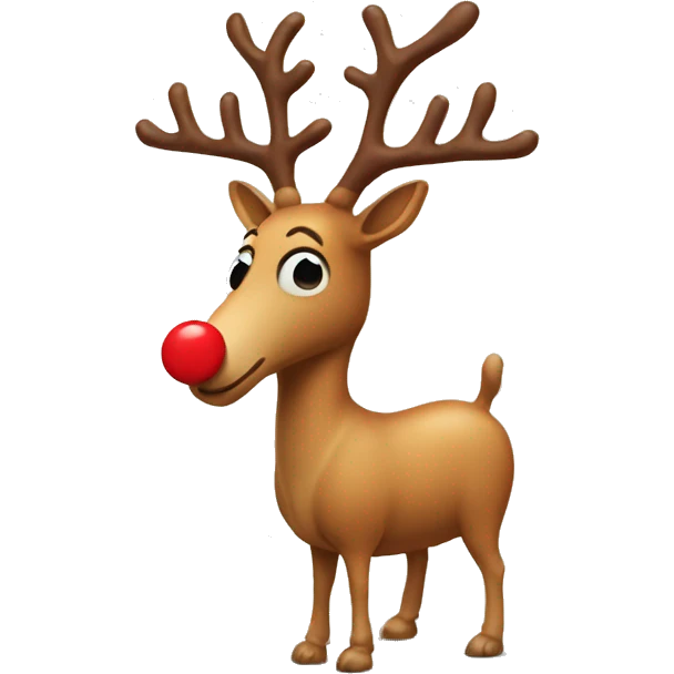 a peanut with legs, that also has a red nose and reindeer antlers emoji