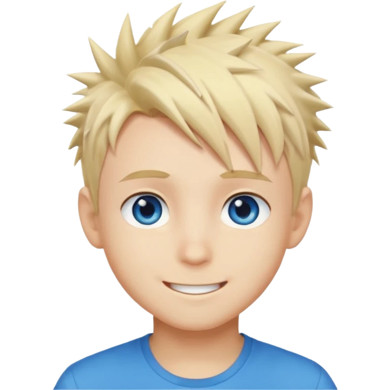 Naruto Anime style happy boy head emoji