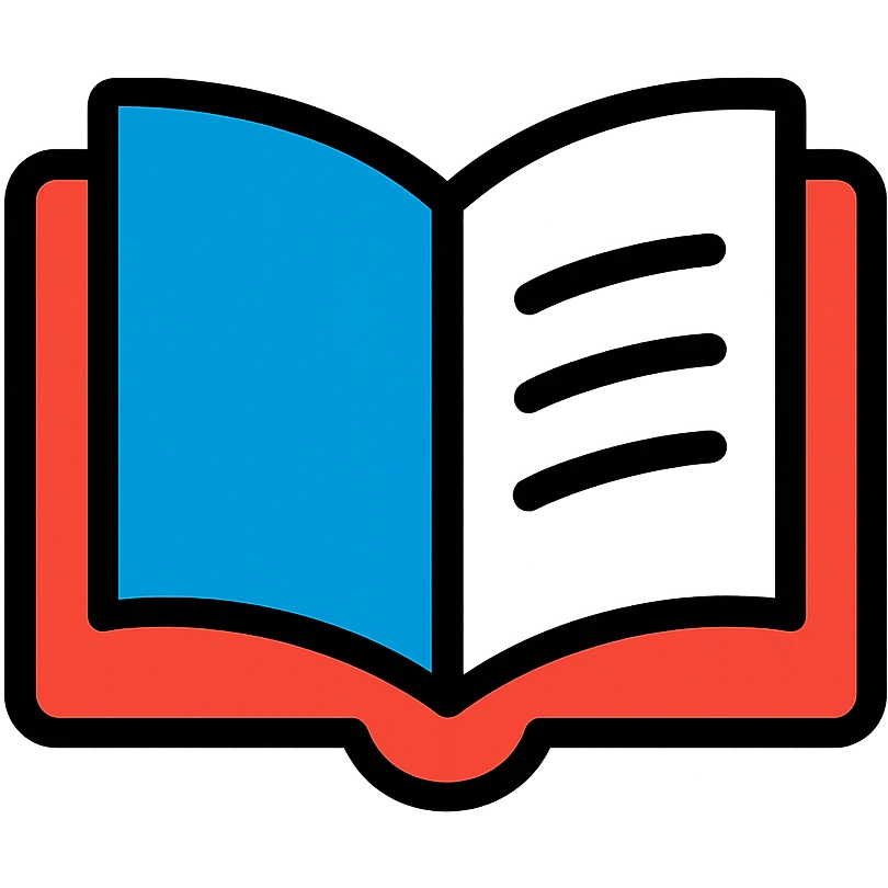 Colorful book icon with pages visible emoji