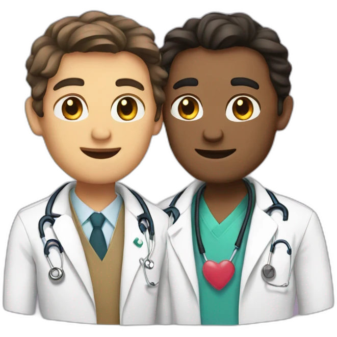 Two doctors in love emoji
