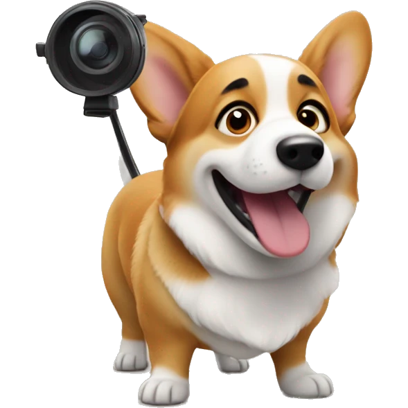 Corgi directing a movie emoji
