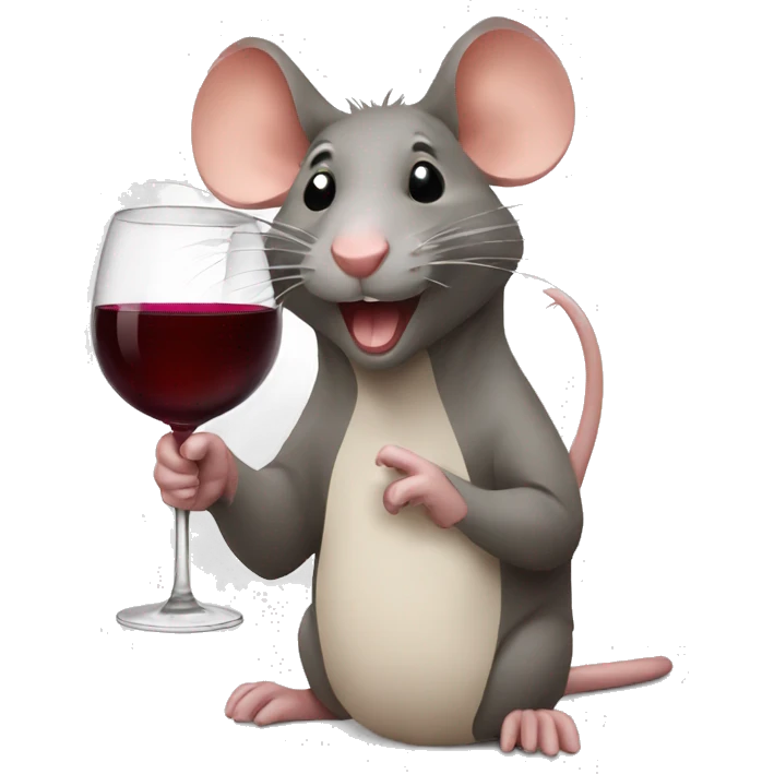 rats with wine emoji
