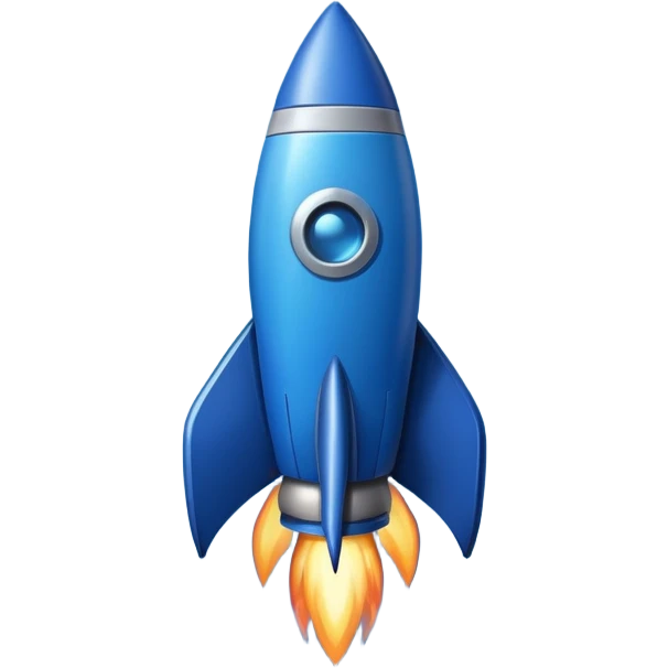 Rocket blue colors dark blue emoji