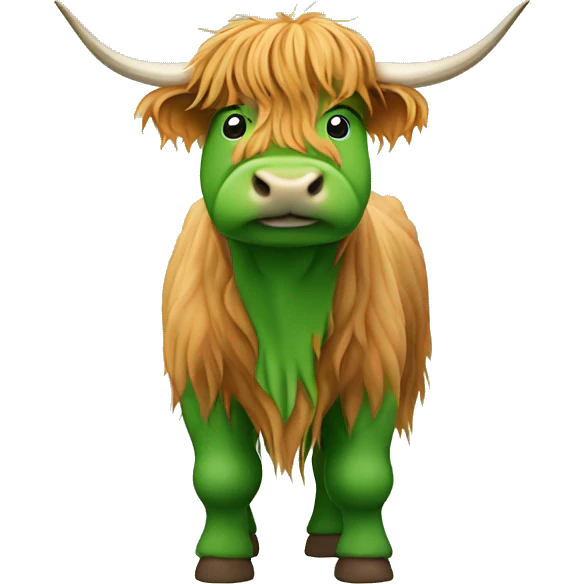 Green highland cow emoji