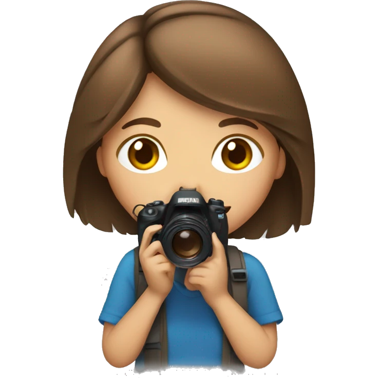 medium brown hair girl with camera emoji