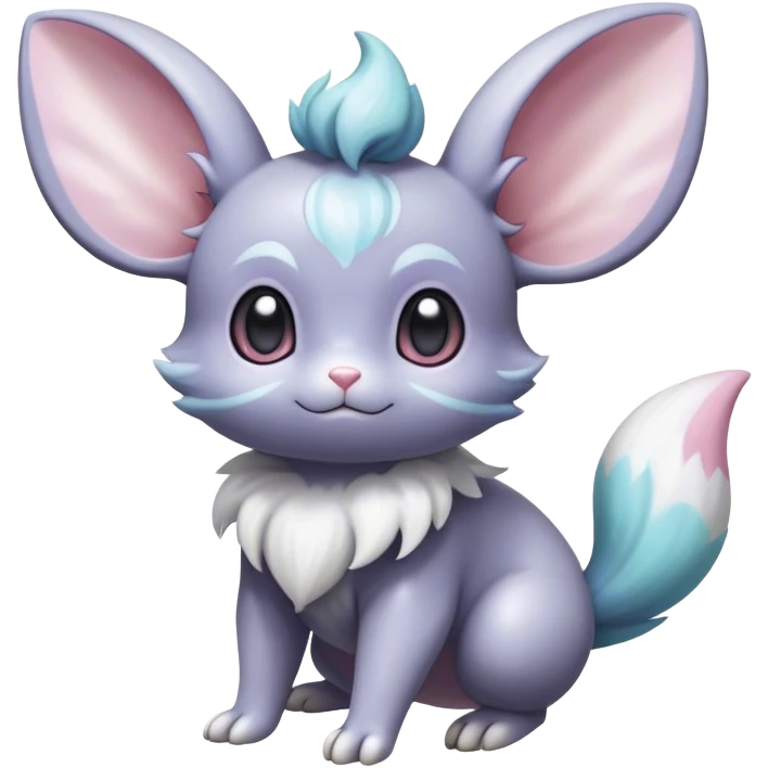 Shiny Vibrant Colorful Rare Minccino-Espurr-Cinccino-creature-hybrid emoji