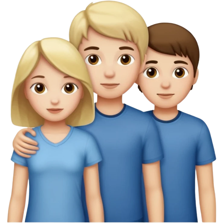 2 girls 1 boy siblings emoji