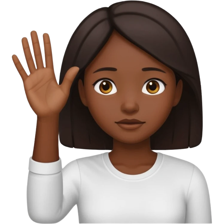 Dark skin girl asking for money with hand out emoji