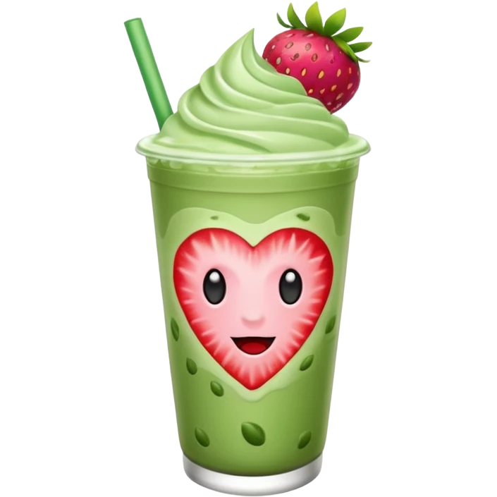 iced matcha latte strawberry  emoji