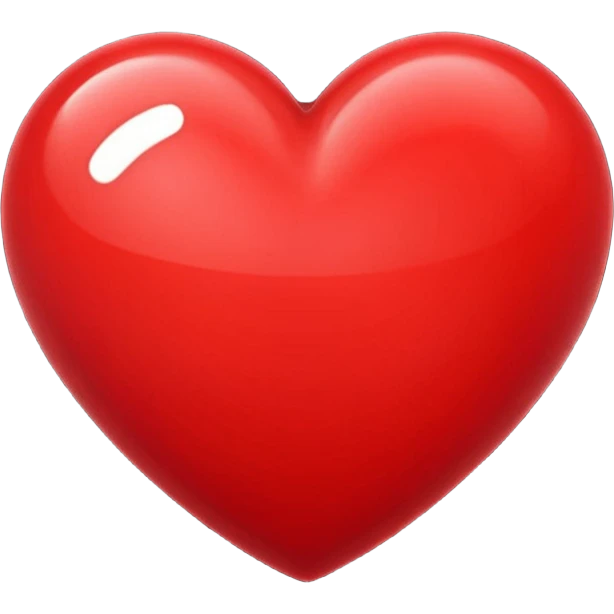red heart emoji, glossy and vibrant emoji