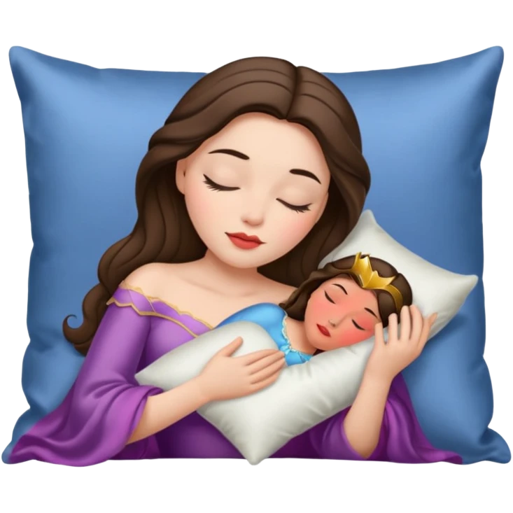 sleeping beauty brunette white girl with a silk pillow emoji
