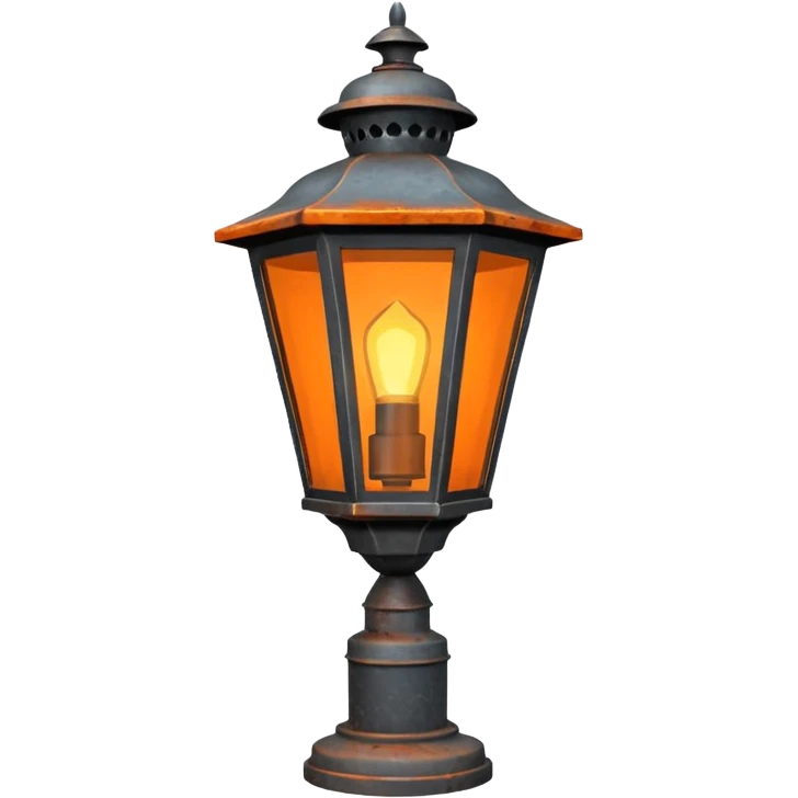 Iron Lamp + orange beam, Street Lantern. emoji