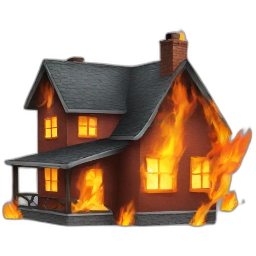 house on fire emoji