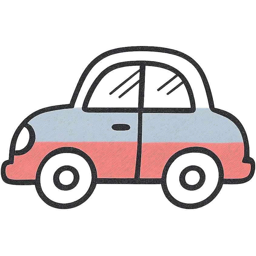 red and blue automobile icon emoji