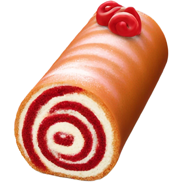 Red tea flavored Swiss roll emoji