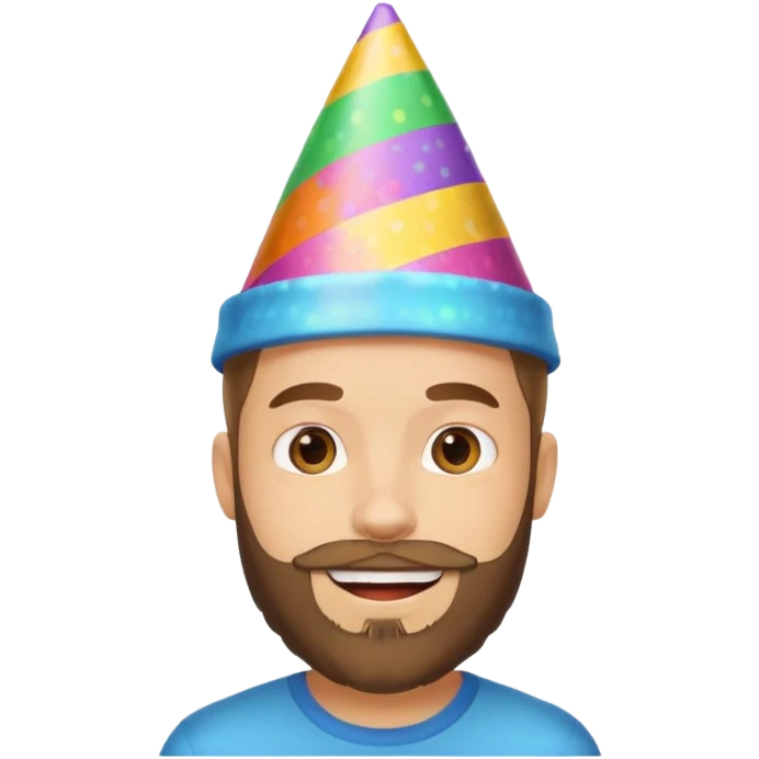 young man with a beard, happy birthday boy emoji