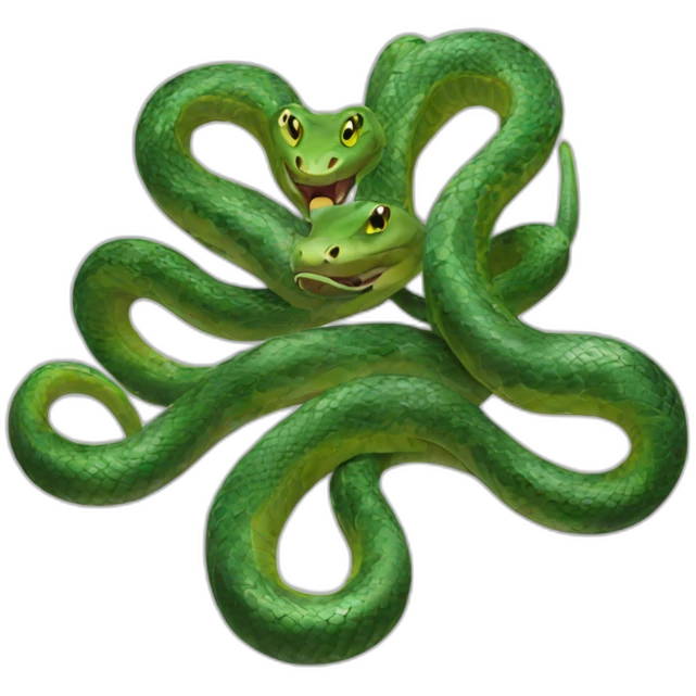 Three snake gossiping emoji